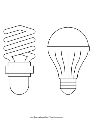 Pact fluorescent and led light bulbs coloring page â free printable pdf from