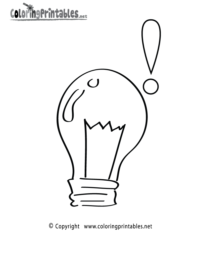 Science light bulb coloring page