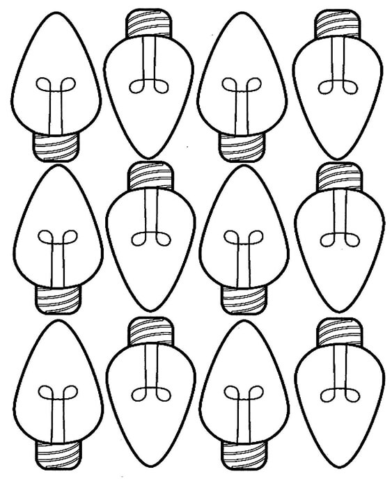 Free easy to print christmas lights coloring pages