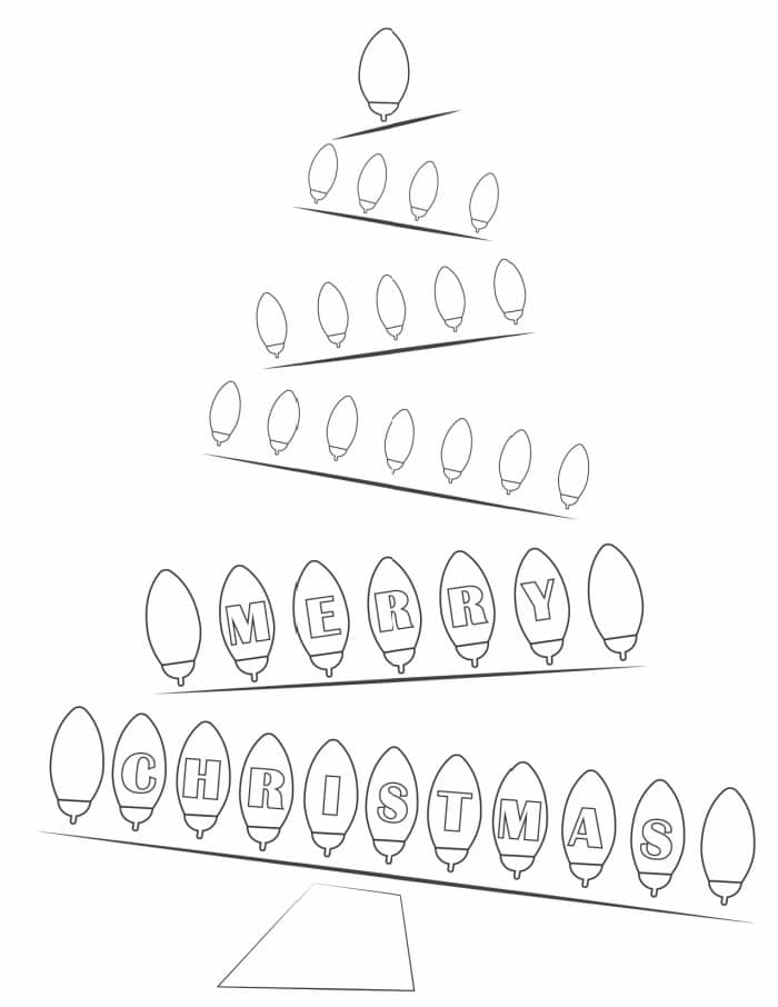 Free printable christmas lights coloring pages