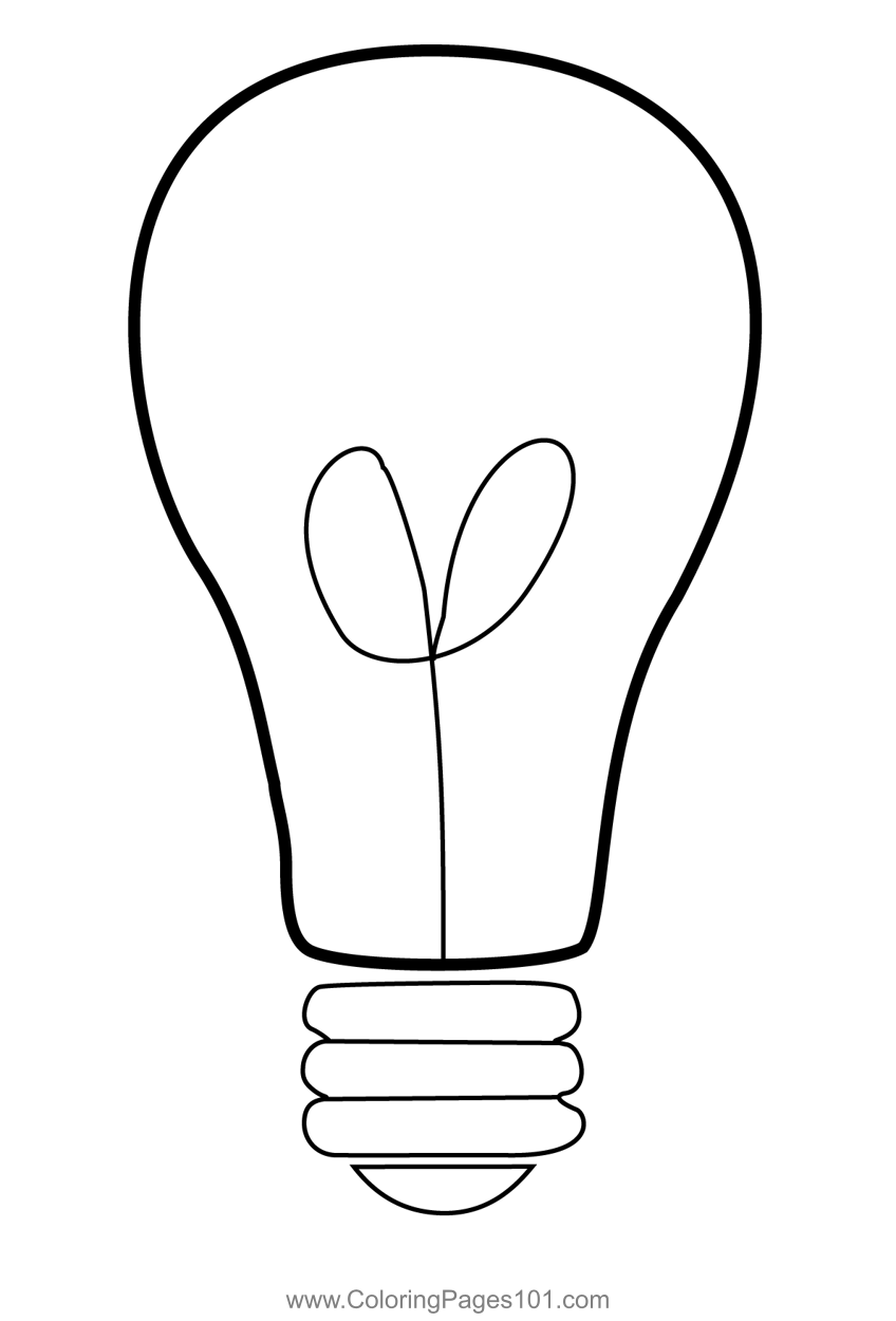 Light bulb coloring page for kids