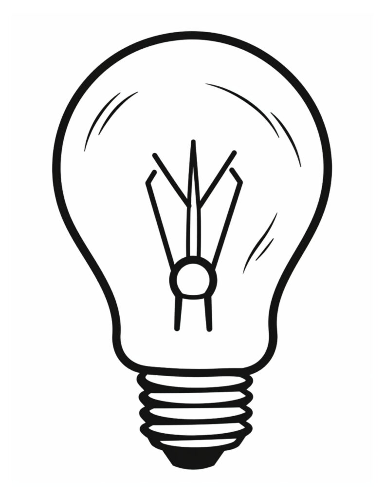 Light bulb coloring pages