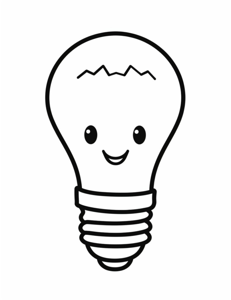 Light bulb coloring pages