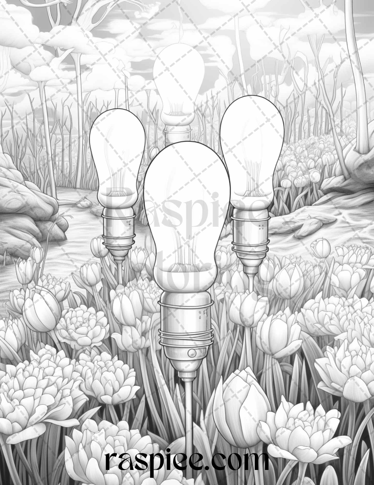 Enchanting surrealism grayscale coloring pages printable for adults â coloring