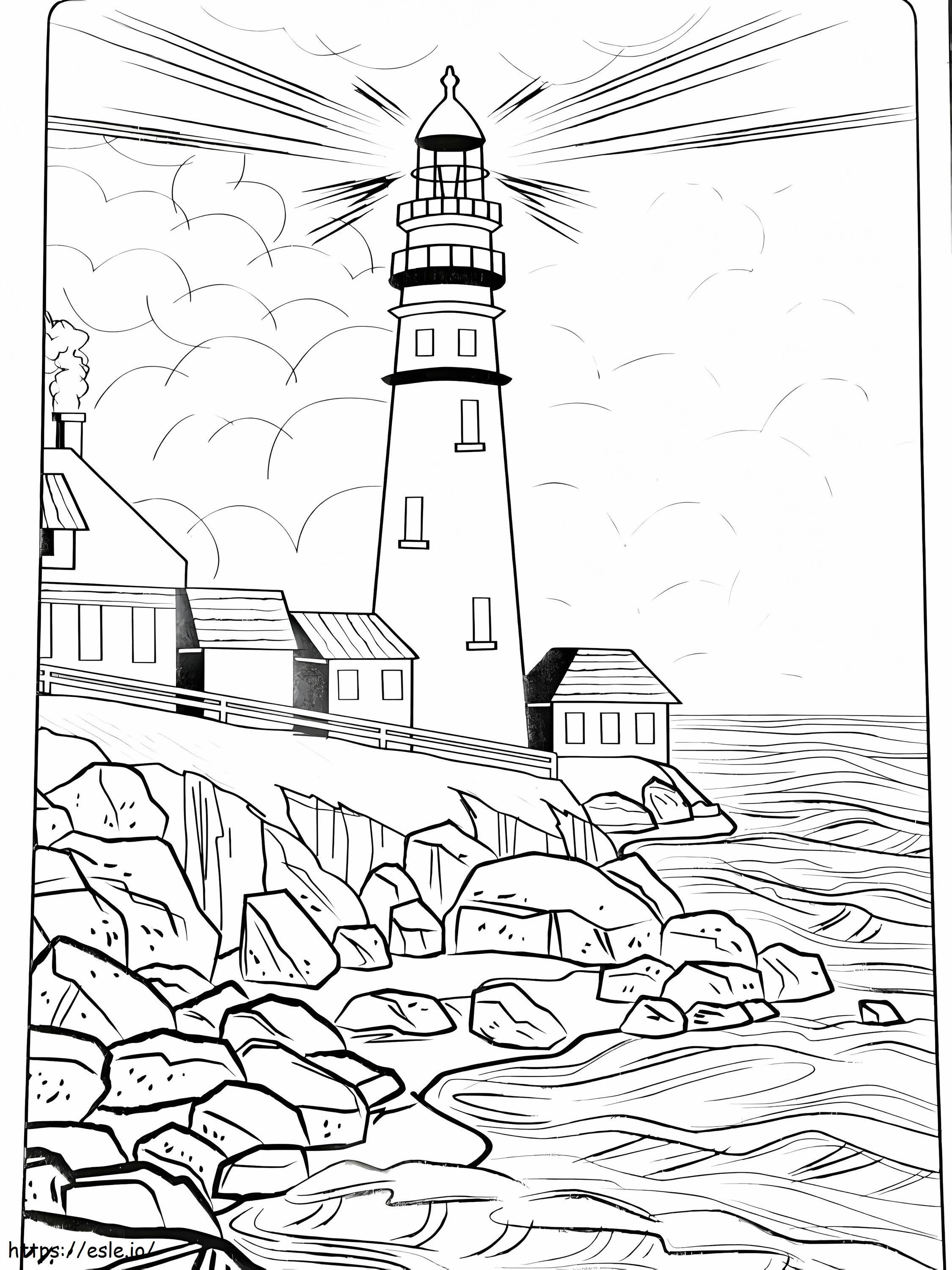 Normal lighthouse coloring page