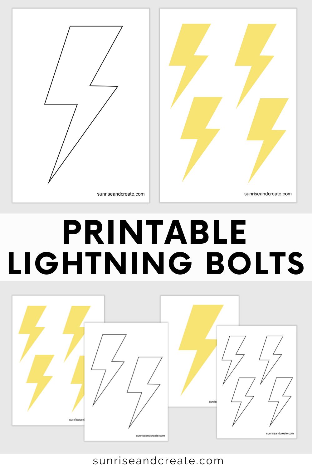 Free printable lightning bolt templates