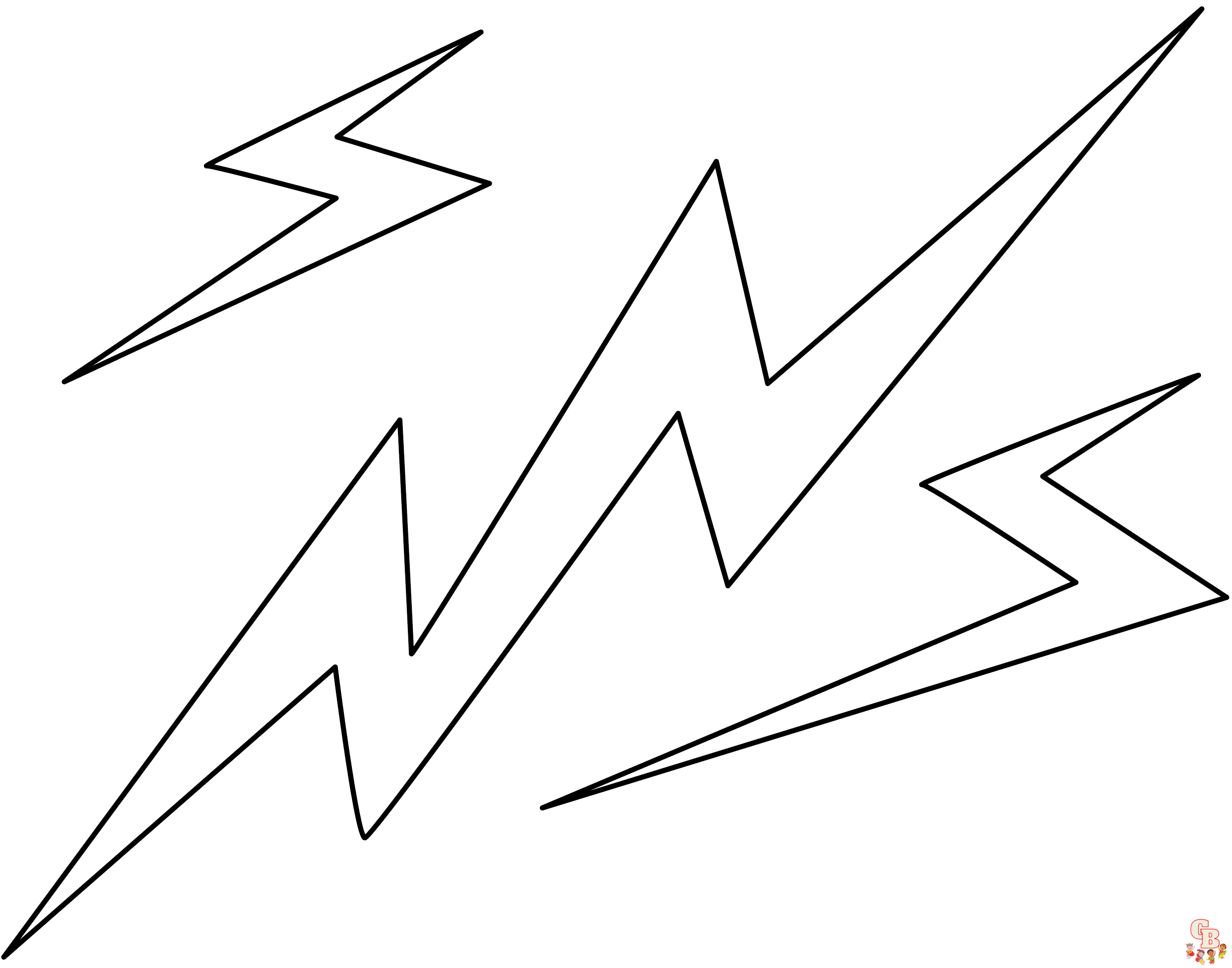 Printable lightning bolt coloring pages free for kids and adults