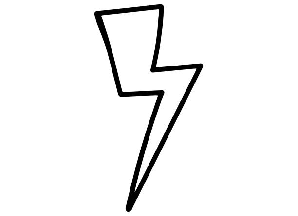 Clip art of lightning bolt coloring page stock illustrations royalty