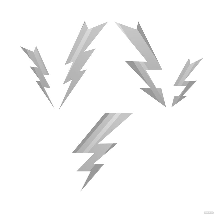 Free silver lightning bolt vector