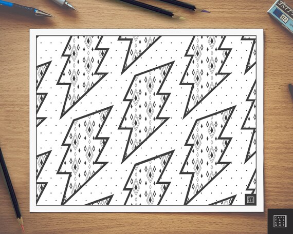 Printable adult coloring page geometric abstract surreal