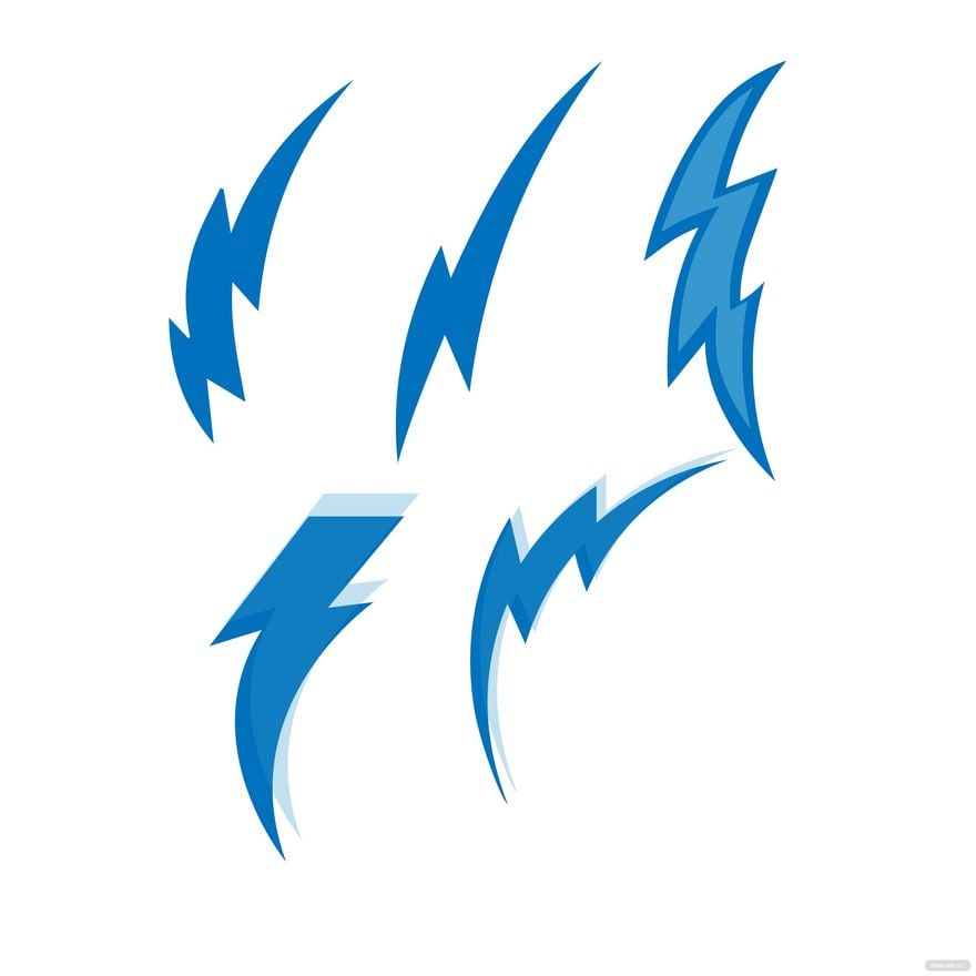 Free curved lightning bolt vector