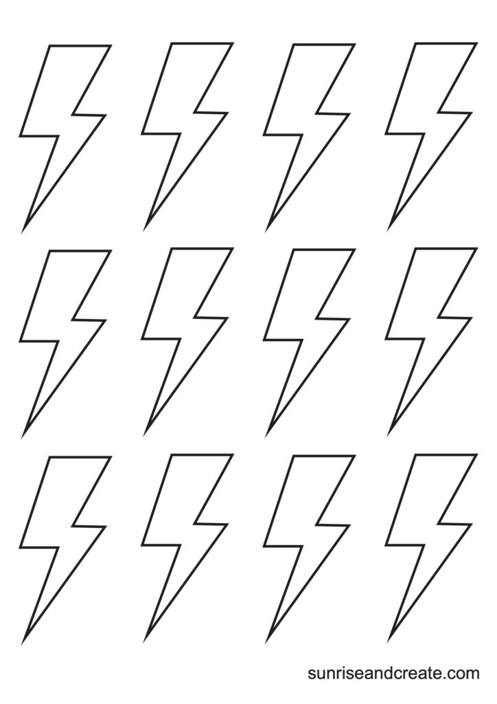 Free printable lightning bolt templates