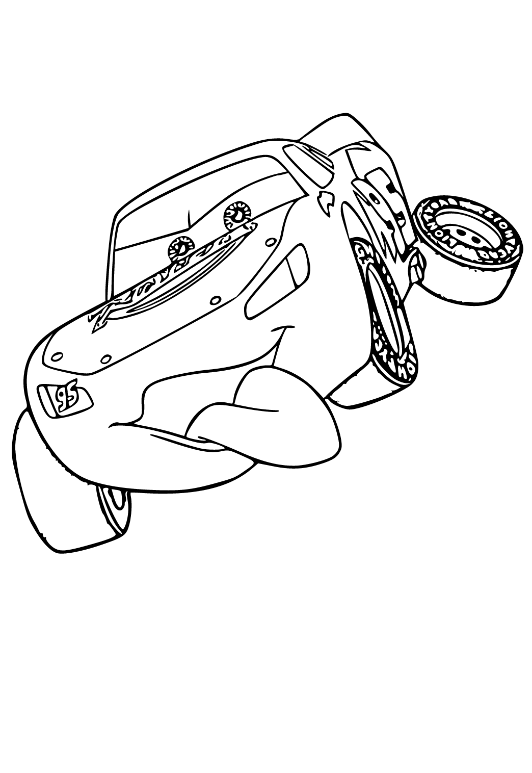 Free printable lightning mcqueen teasing coloring page for adults and kids