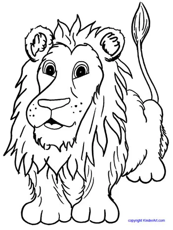 Lion coloring page printable pages from and kindercolor