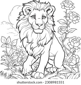 Lion coloring page images stock photos d objects vectors