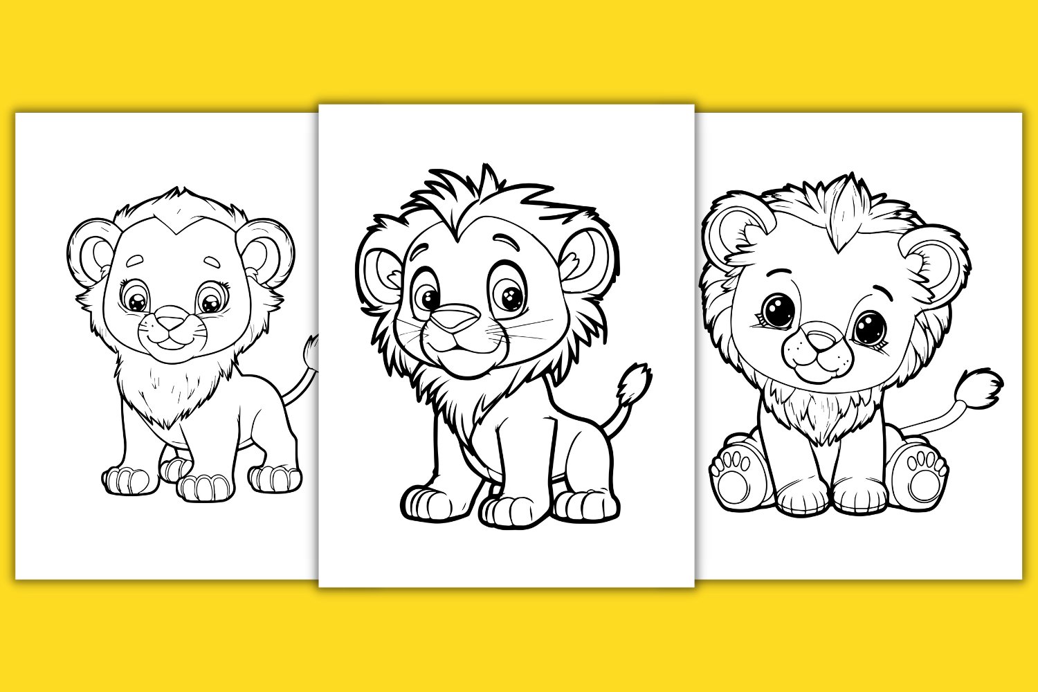 Kdp interior lion coloring pages for kids boys and girls