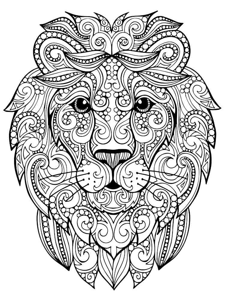 Free printable lion coloring pages for adults