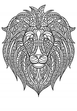 Free printable lion coloring pages for adults and kids