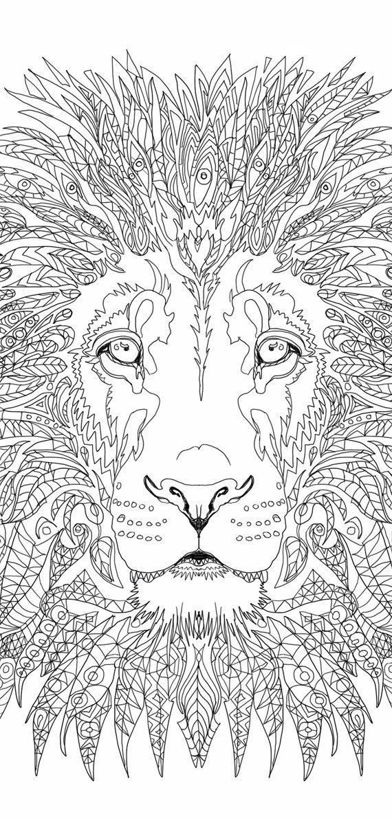 Lion coloring pages printable adult coloring book lion clip art hand drawn original zâ lion coloring pages animal coloring pages adult coloring books printables