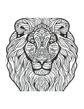 Mandala lion coloring pages for adults by clara smith tpt