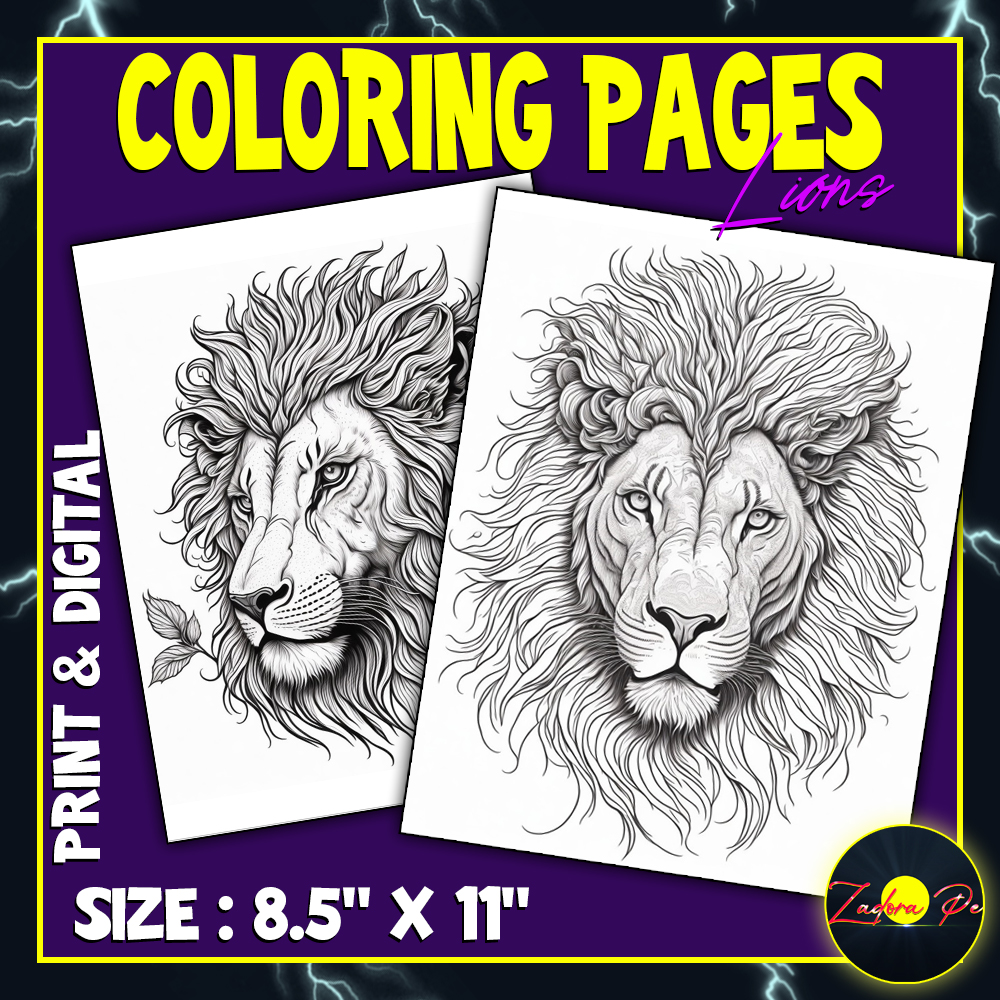 Animals coloring pages lions color worksheet activity made by teachers