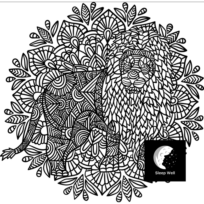 Lion mandala coloring page