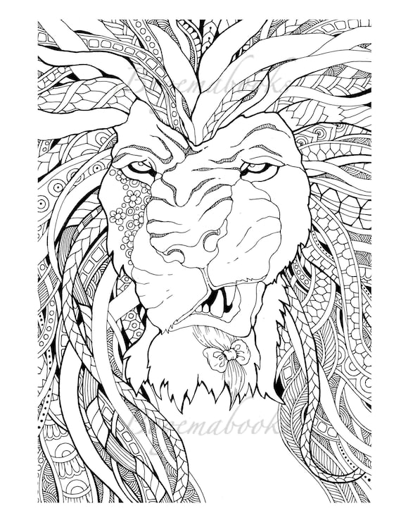 Great lions adult coloring books digital coloring pages coloring book printable stress relieving relaxation