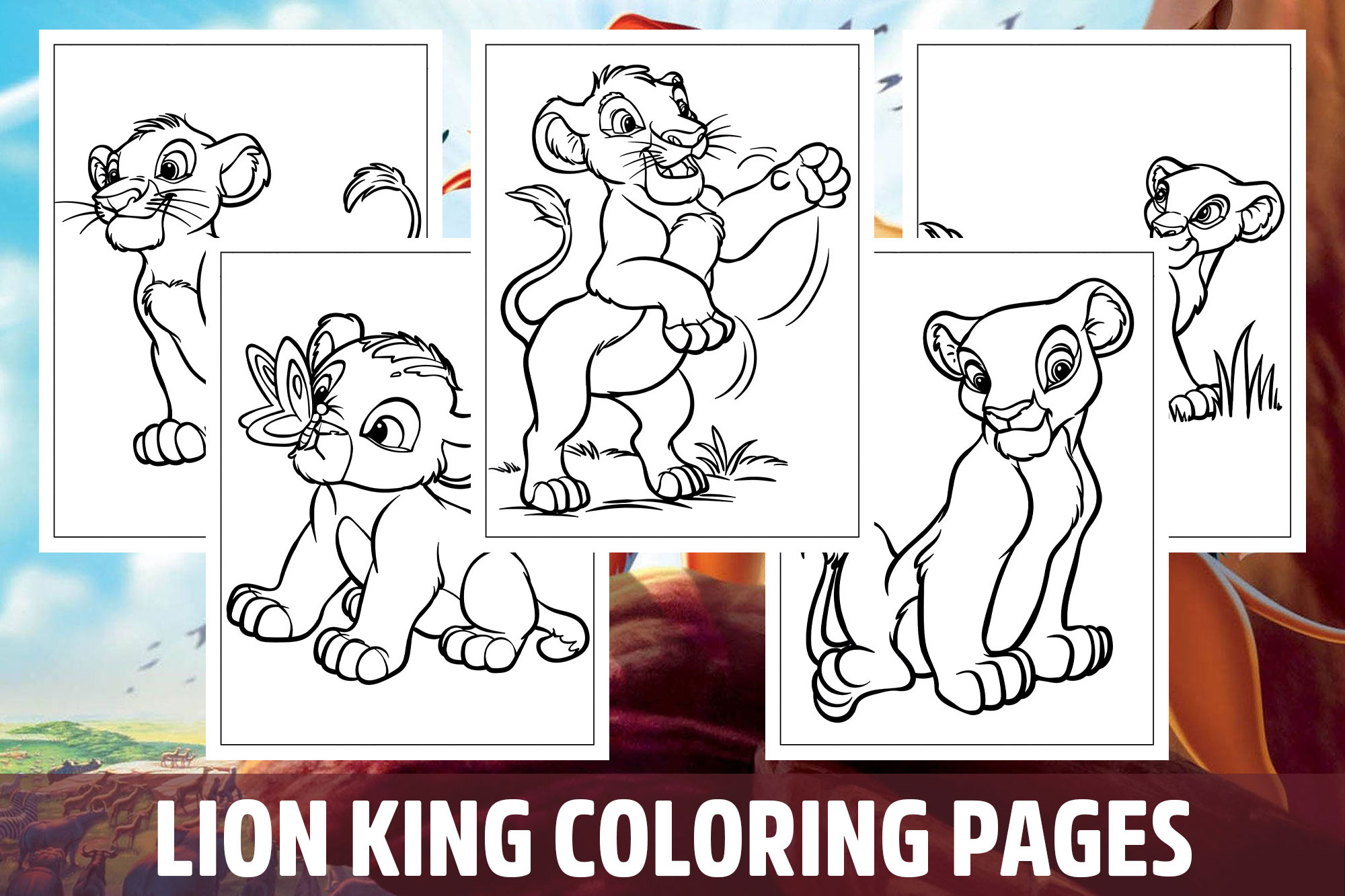 Lion king coloring pages for kids girls boys teens birthday school activity made by teachers