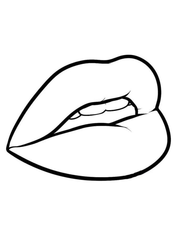 Lips coloring pages coloring pages free printable easy love drawings easy disney drawings easy doodles drawings
