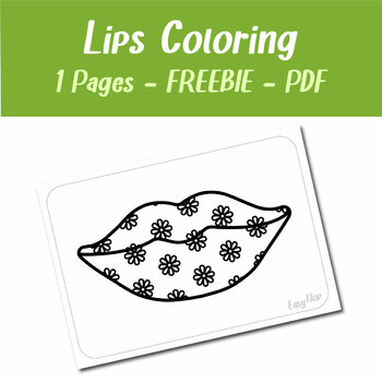 Lips pattern coloring page free printable for creative parents and teachers