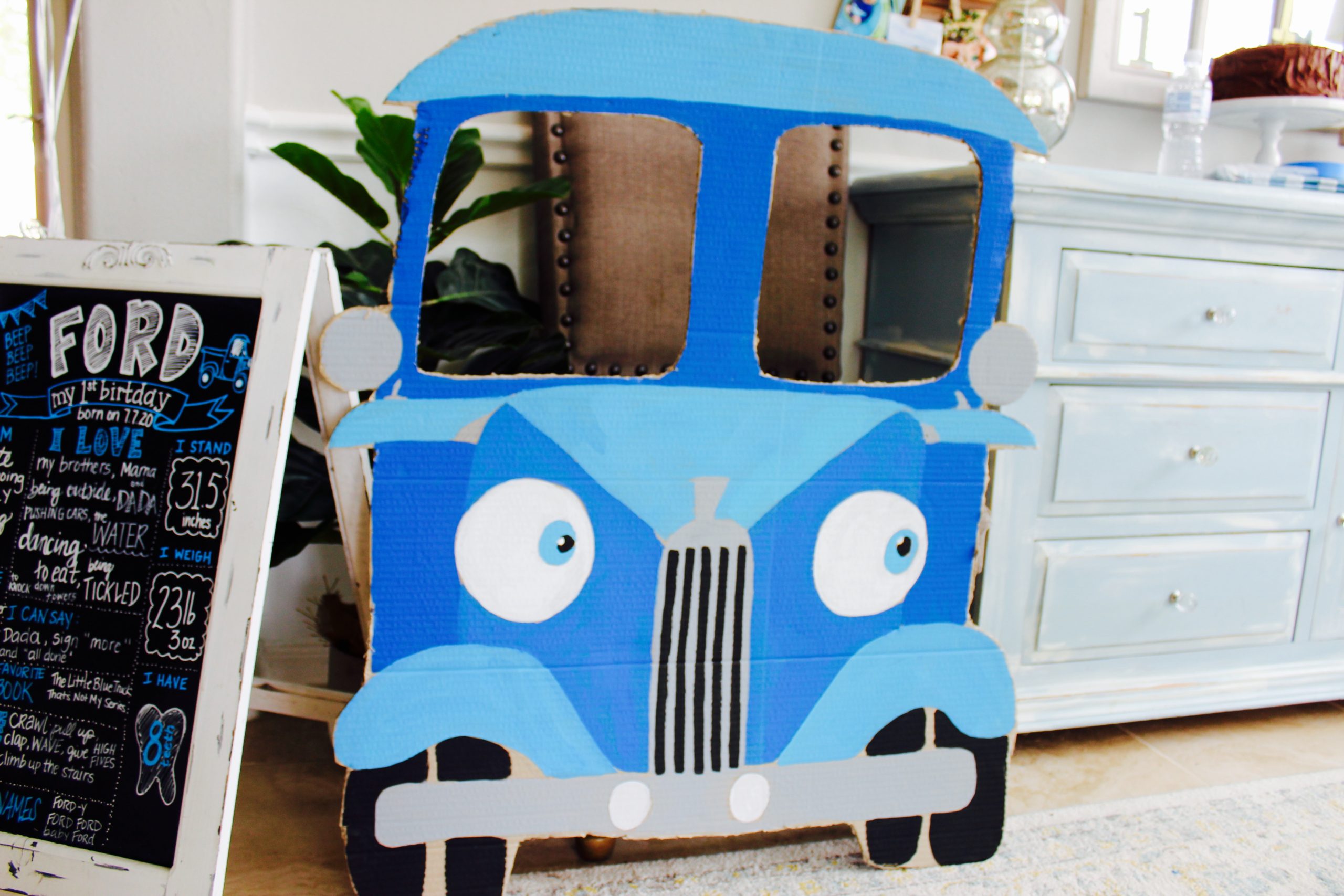 Fords one year old little blue truck party