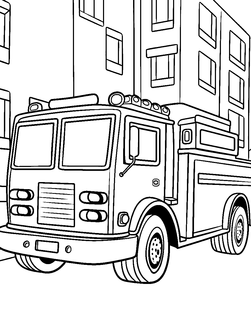 Fire truck coloring pages free printable sheets