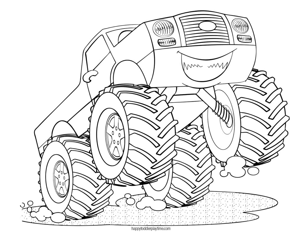 Free monster truck coloring pages for kids