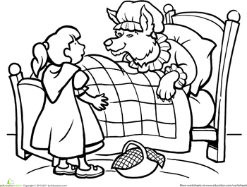 Little red riding hood coloring page education red riding hood red riding hood wolf little red riding hood