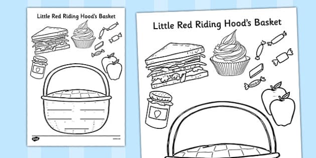 Little red riding hood basket louring pages