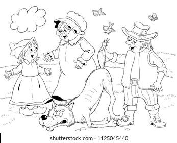 Little red riding hood fairy tale stock illustration