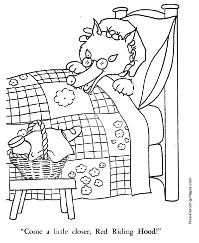 Little red riding hood story coloring pages