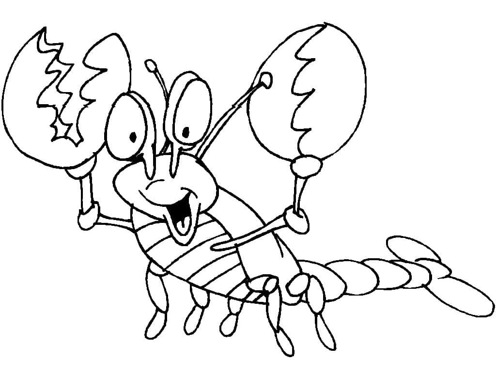 Funny lobster coloring page