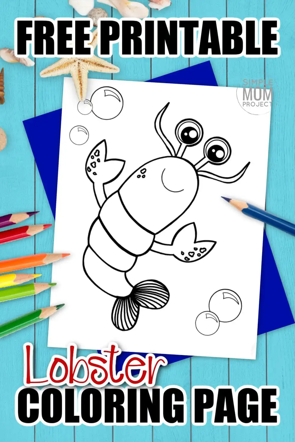 Free printable lobster coloring page â simple mom project