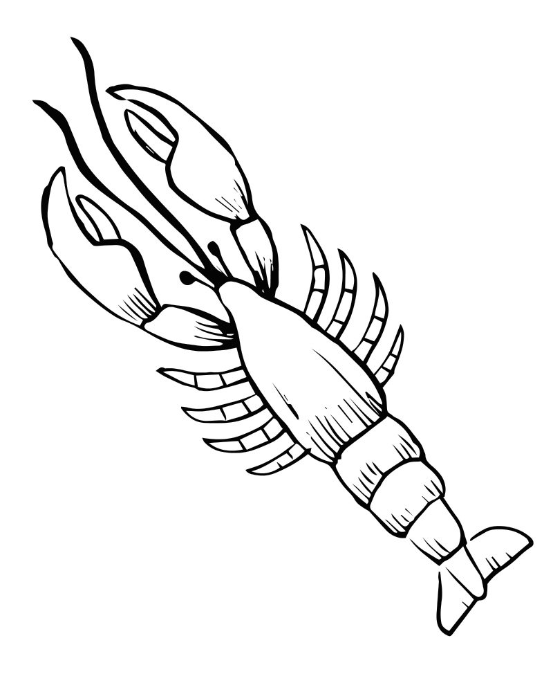 Free printable lobster coloring page