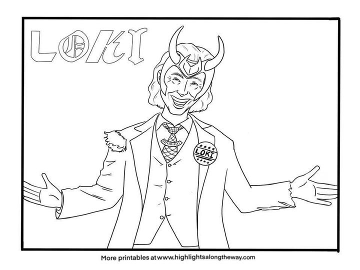 Loki free printable coloring sheet instant download