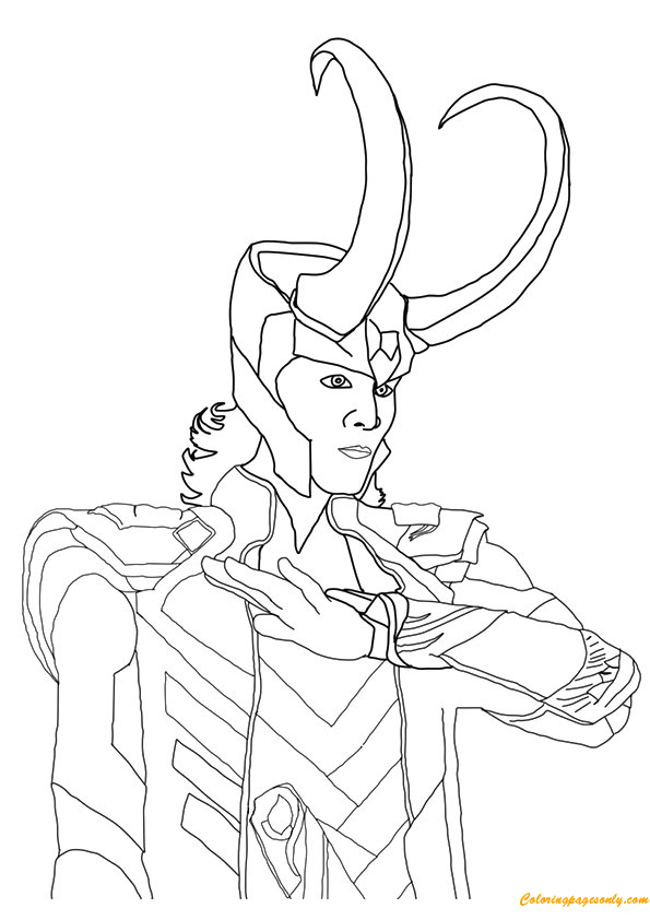 Avenger loki coloring page