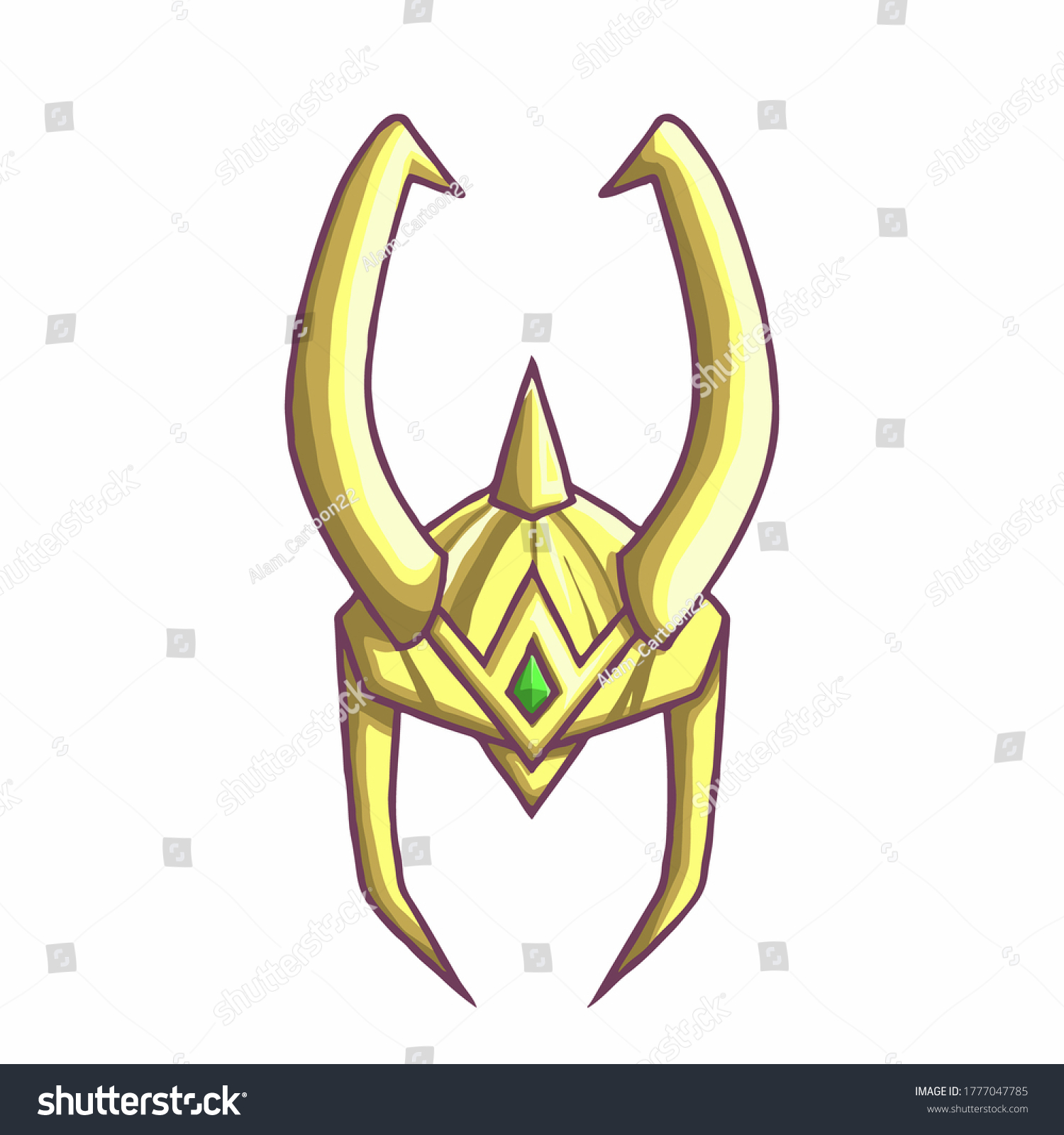 Illustration golden crown golden horn shaped stock vector royalty free