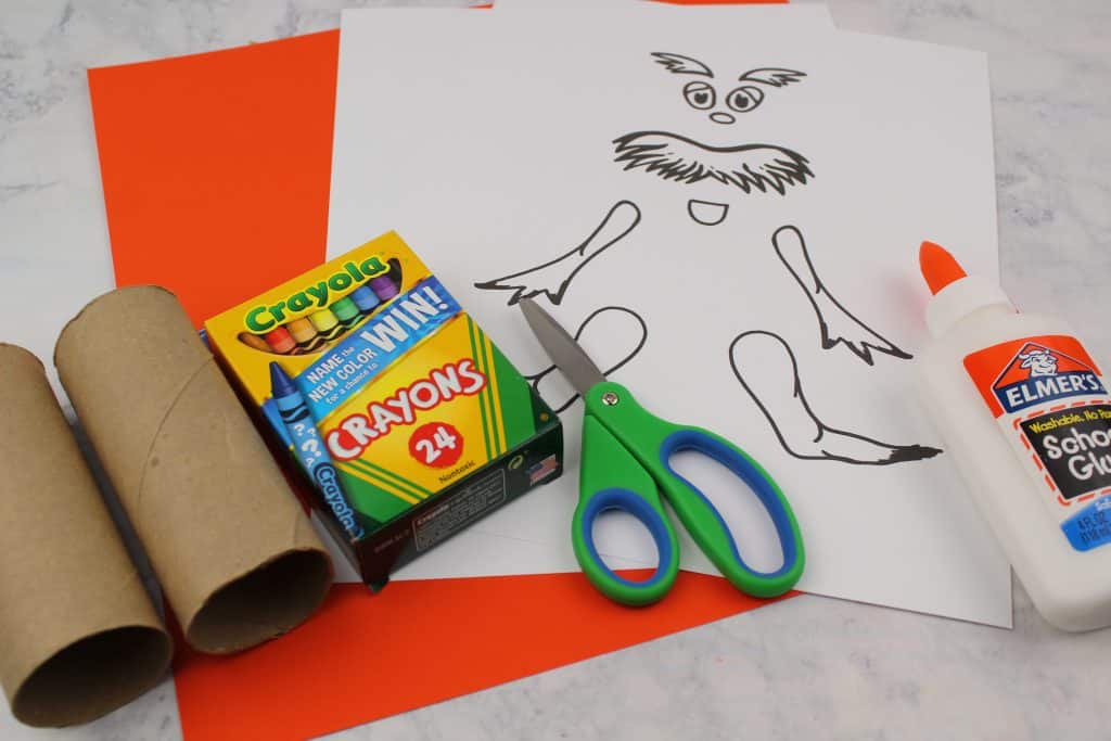 Dr seuss lorax toilet paper roll craft