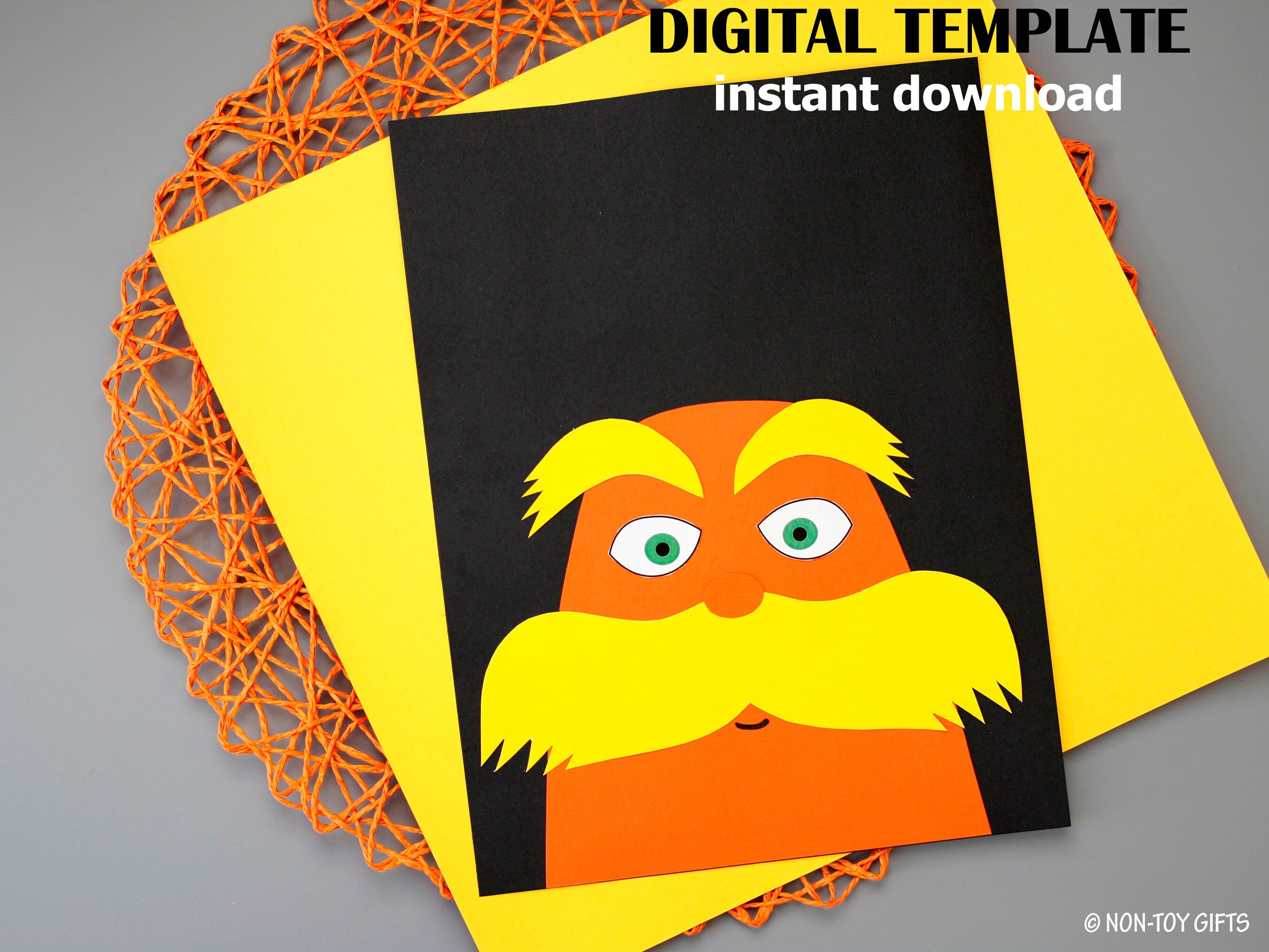 The lorax craft for kids dr seuss craft template preschool download reading month book panion read across america day