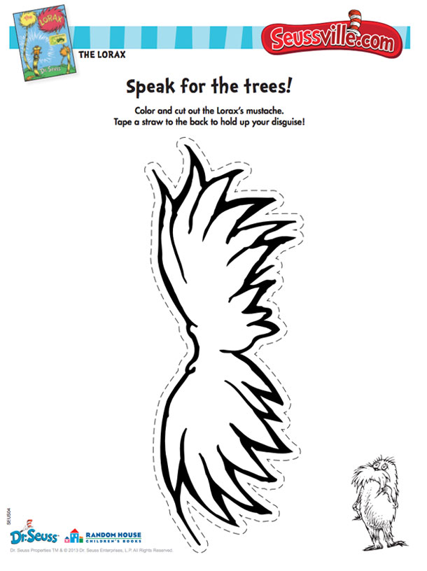 Lorax mustache printable