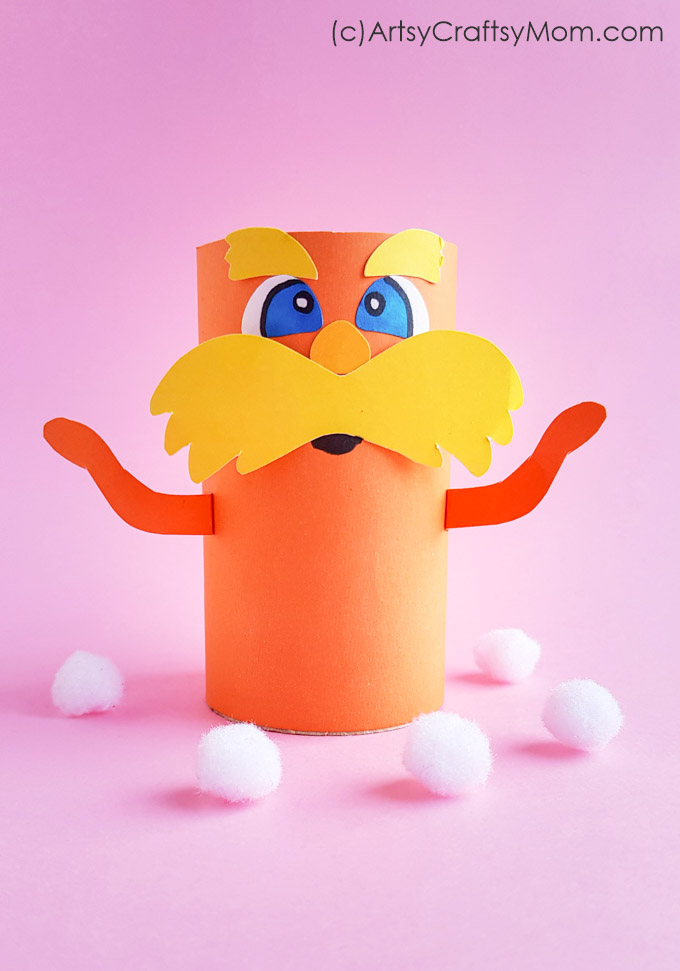 Toilet paper roll lorax craft