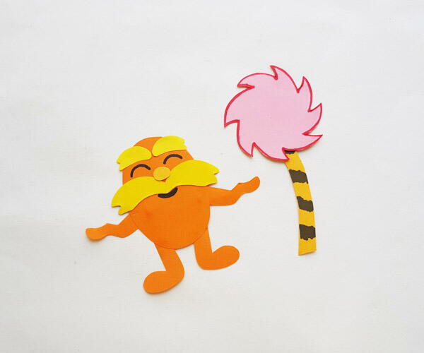 Lorax papercraft puppet