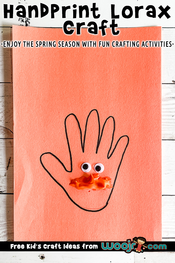 Handprint lorax craft for preschoolers woo jr kids activities childrens publishing