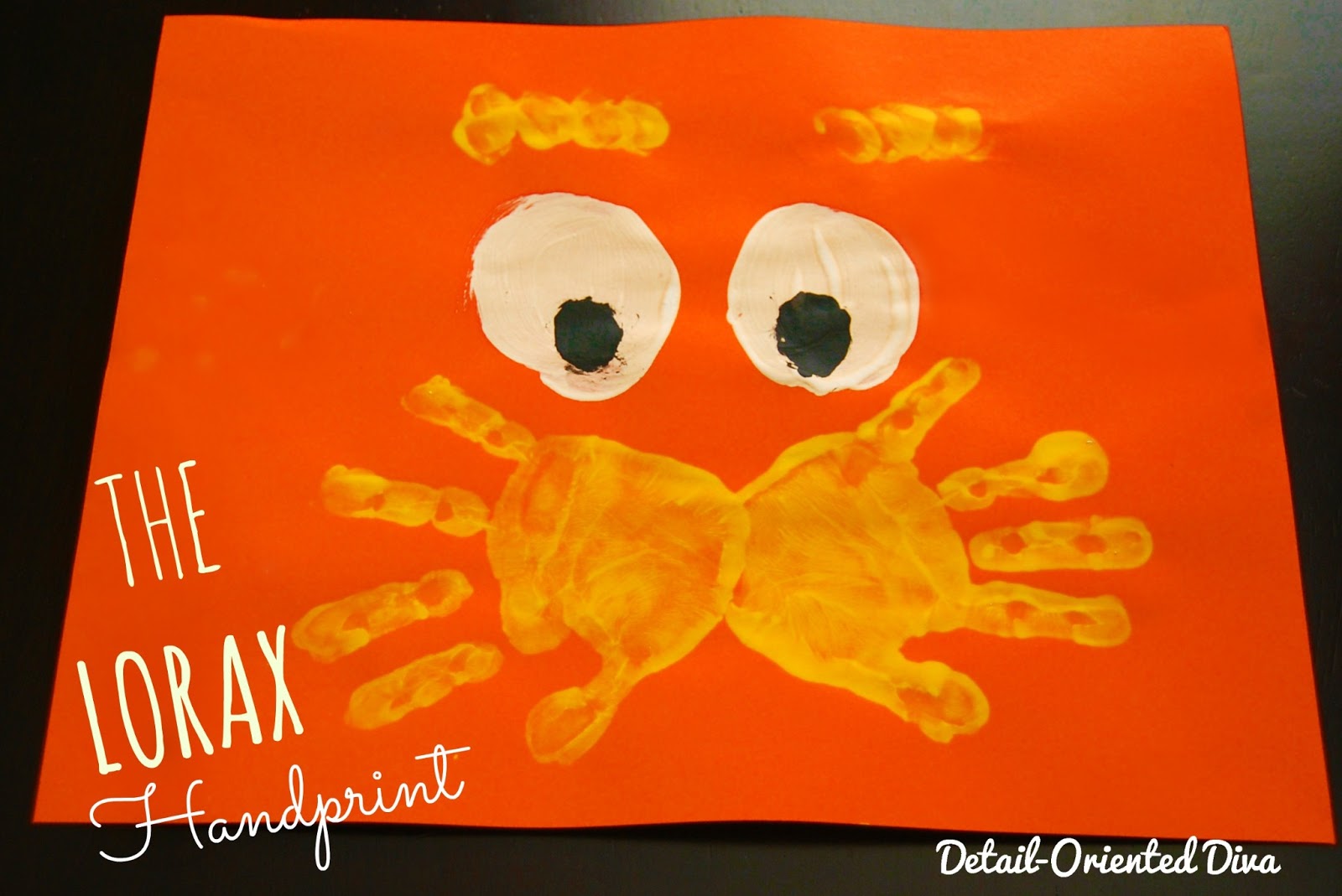 The lorax handprint dr seuss birthday